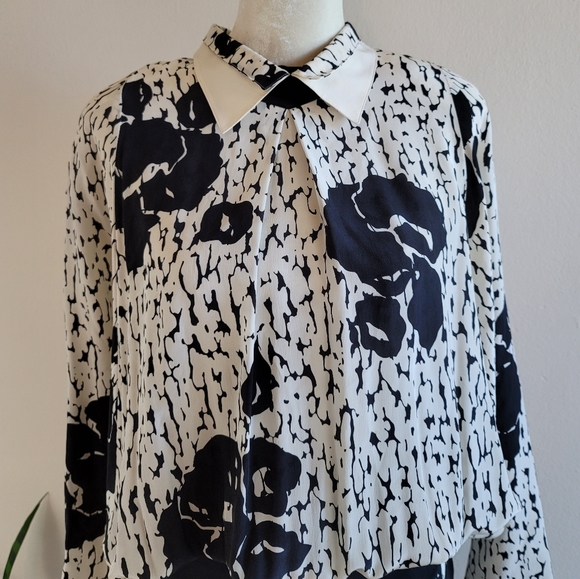 VTG 80s Louis Féraud Silk Blouson Dress - Picture 2 of 16